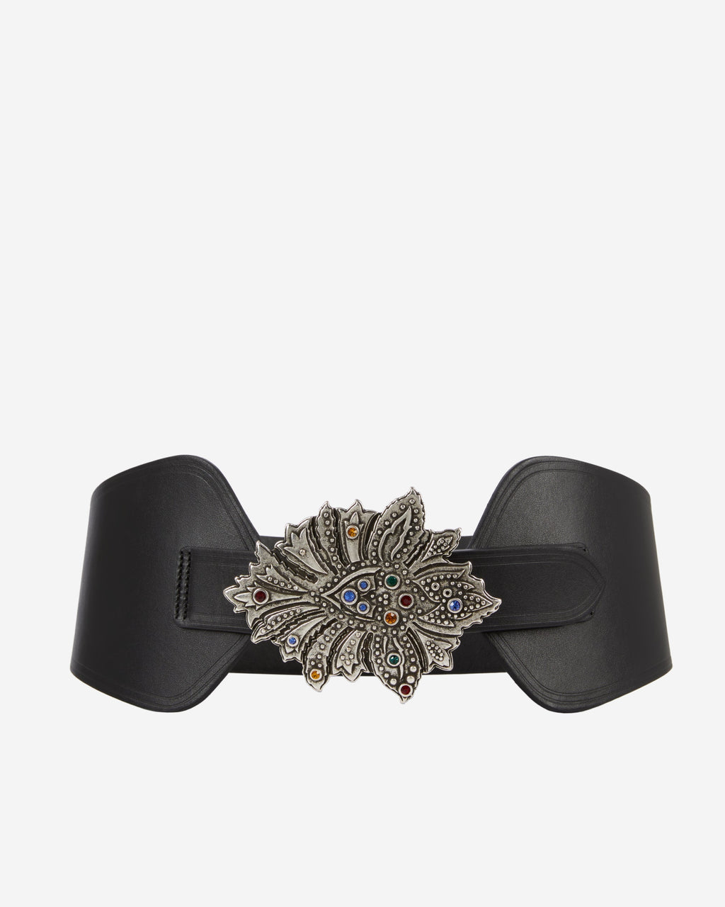 The Kooples - Ceinture En Cuir Taille Haute Avec Boucle Fleur