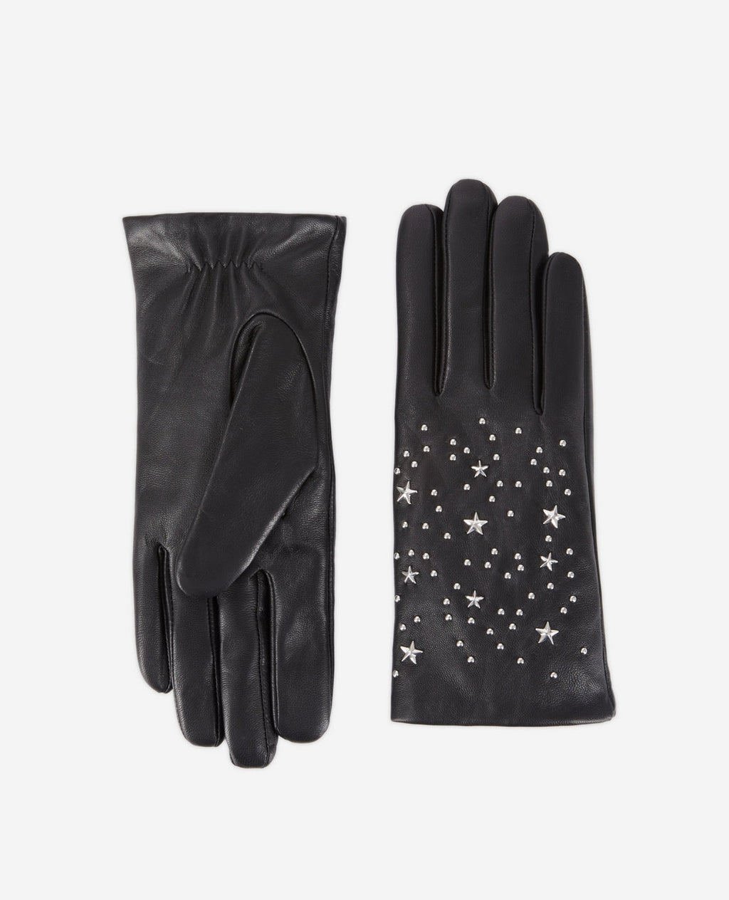 Gants En Cuir Avec Rivets Etoiles - Femme