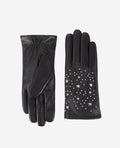 Gants En Cuir Avec Rivets Etoiles - Femme