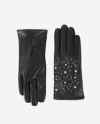 Gants En Cuir Avec Rivets Etoiles - Femme