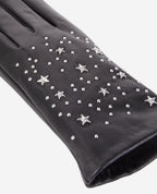 Gants En Cuir Avec Rivets Etoiles - Femme