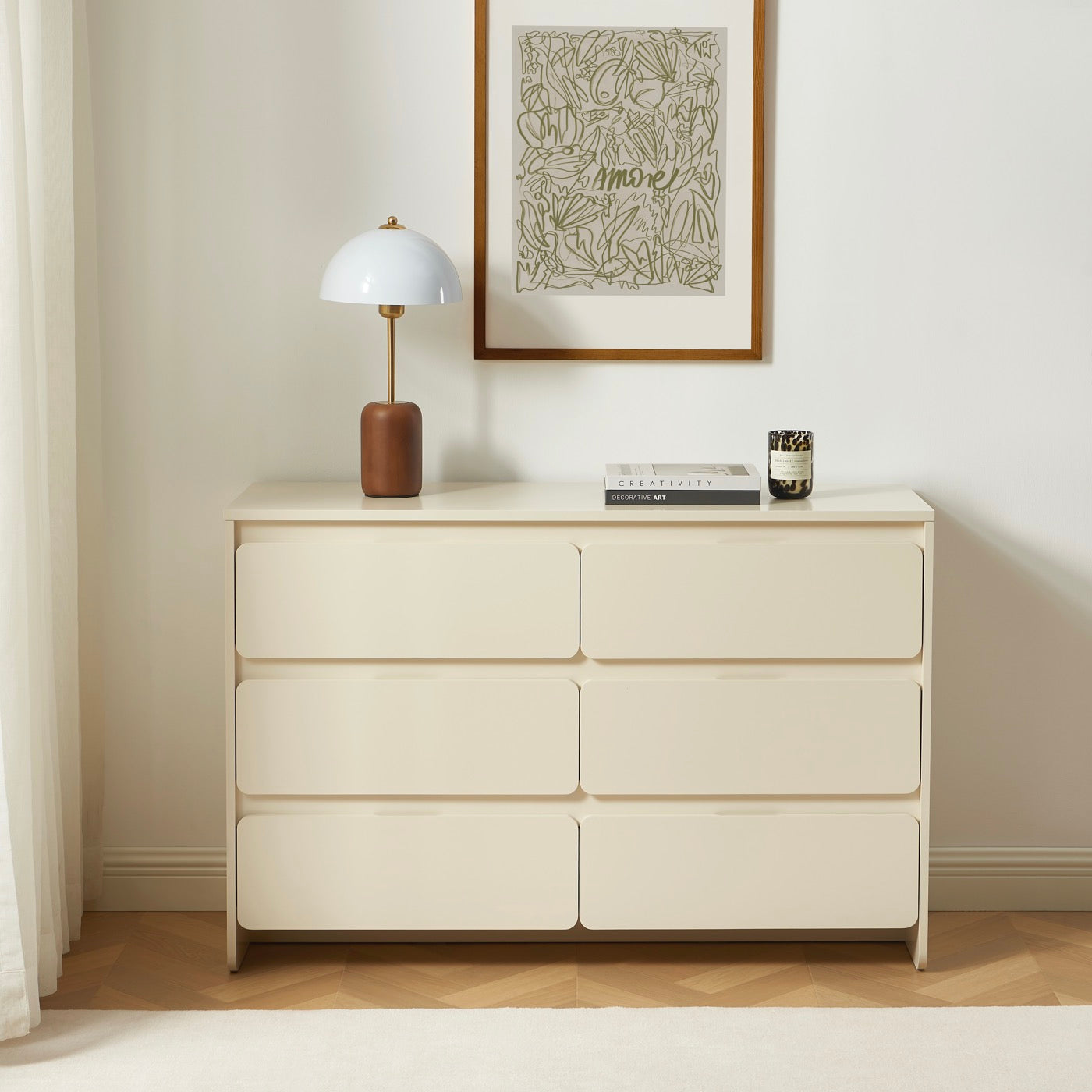 Akka - Commode 6 Tiroirs - Beige