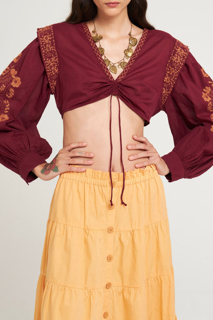 Crop-Top Alani - Burgundy