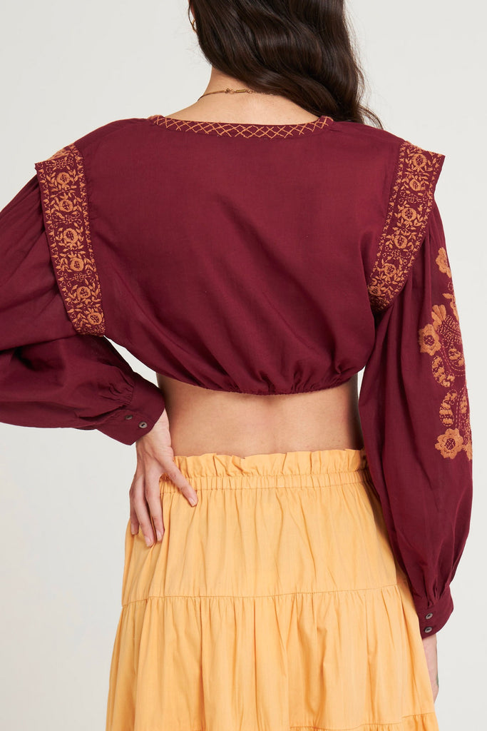 Crop-Top Alani - Burgundy