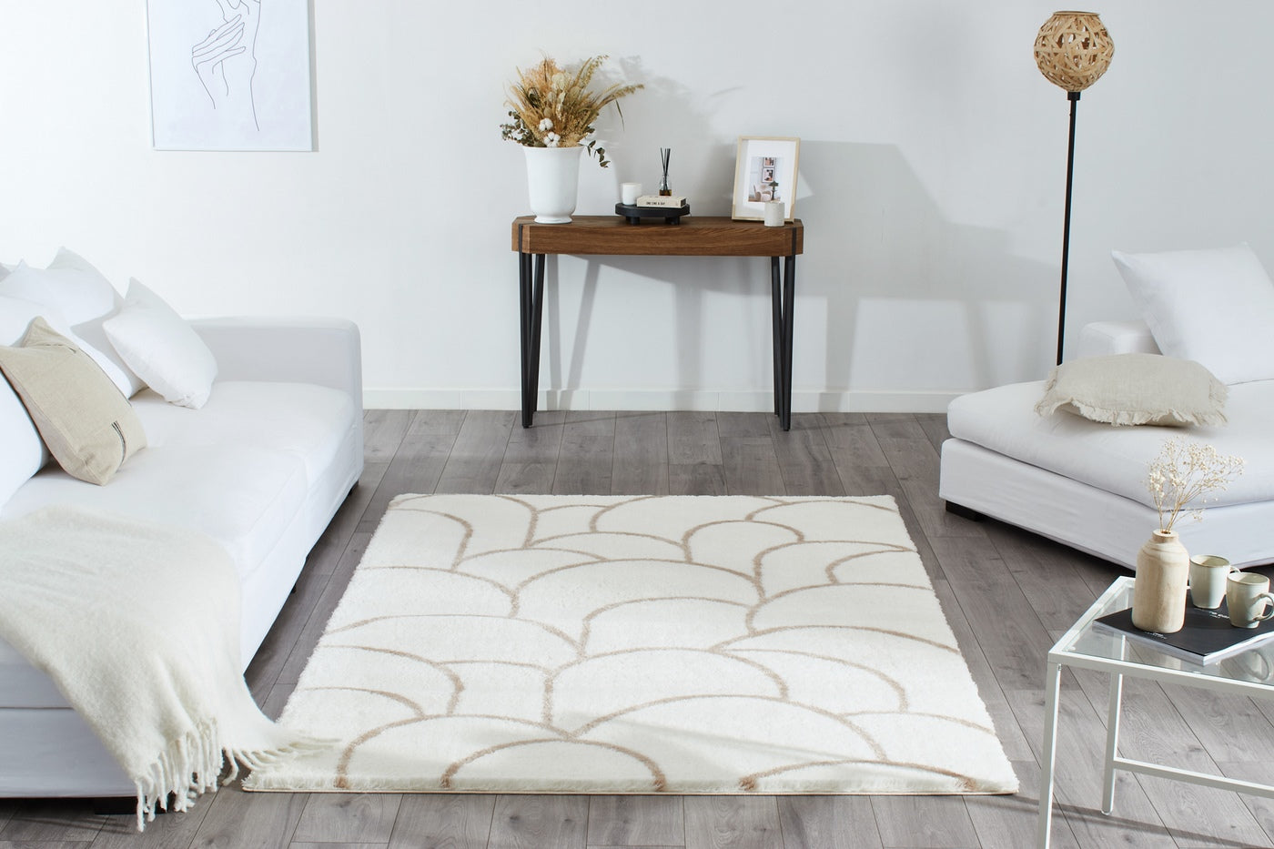 Alena - Tapis D'Intérieur - Polyester - Creme