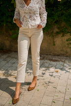 Jean Mom Fit Yuna Beige