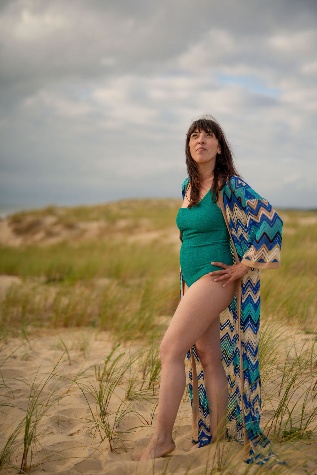 Kimono Palma Bleu