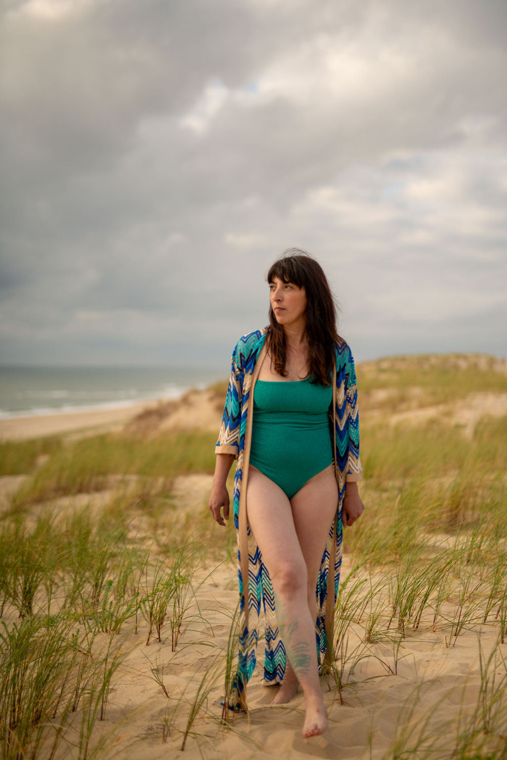 Kimono Palma Bleu