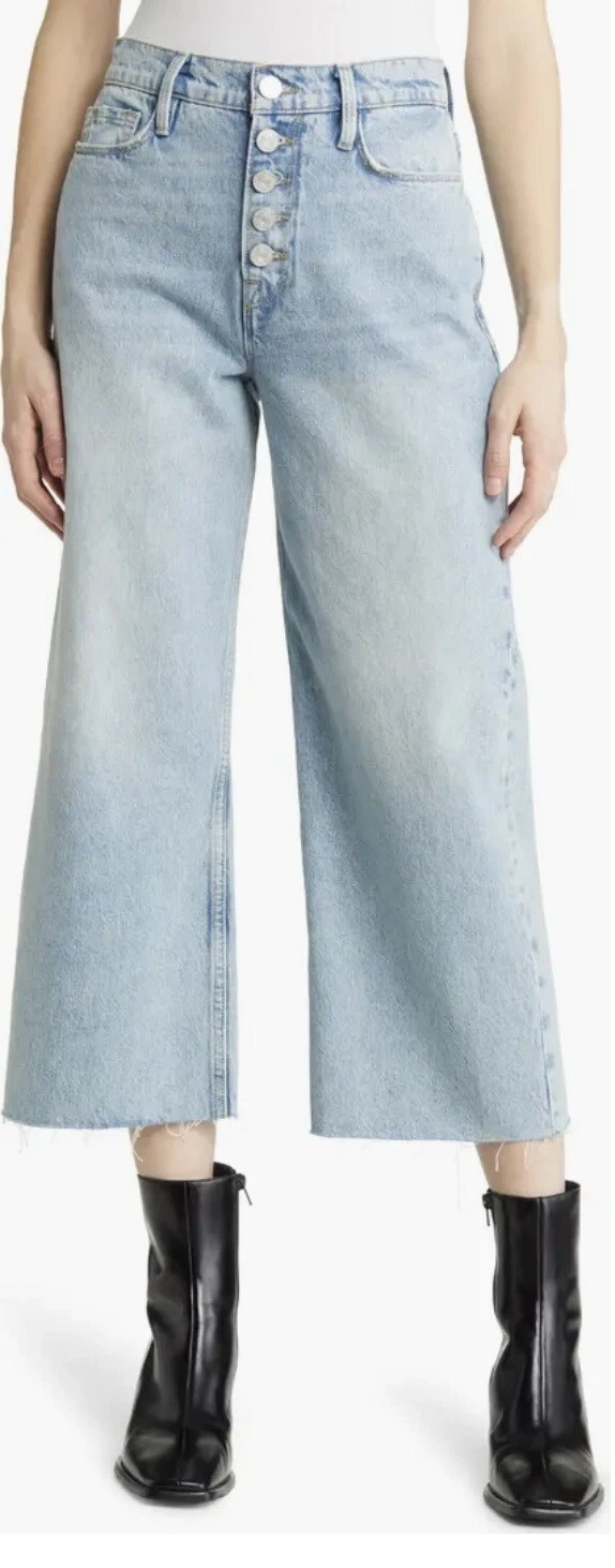 Pantalon Ali Wide Crop Raw After Exposed Buttons - Bilson