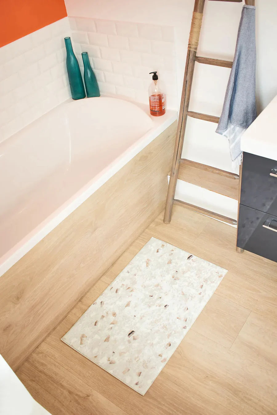 Almafie - Tapis De Salle De Bain D'Intérieur - Polyester Imprimé - Creme