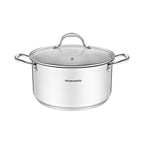 Marmite 32cm - Couvercle En Verre - Acier Inoxydable - Inox