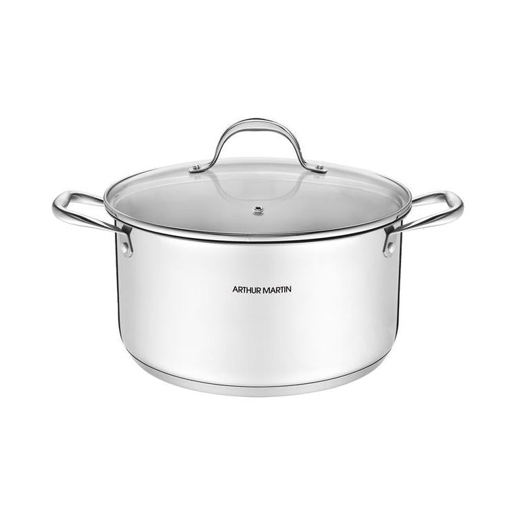 Marmite 32cm - Couvercle En Verre - Acier Inoxydable - Inox