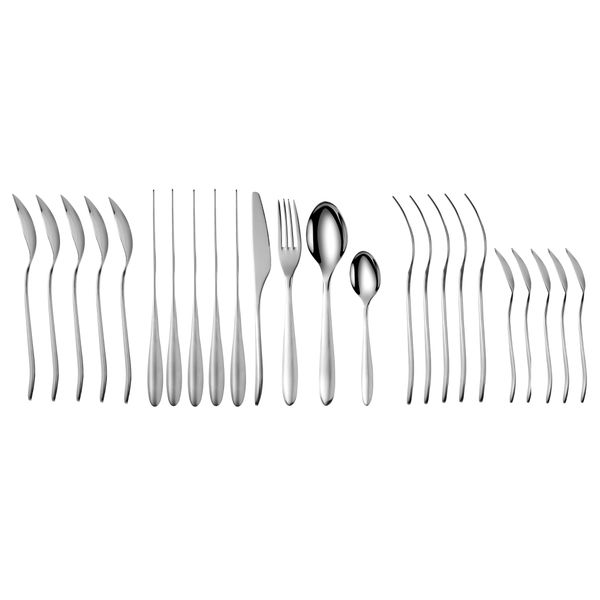 Ménagere 24 Pièces - Acier Inoxydable - Inox Finition Miroir Poli
