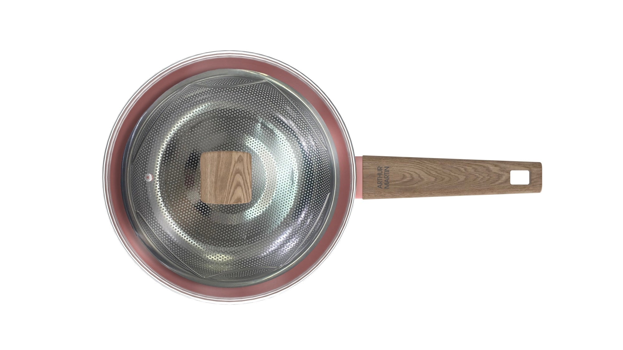 Sauteuse 28cm Avec Couvercle + Panier - Aluminium Forgé - Revêtement Céramique - Rose