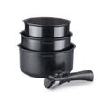 Set 3 Casseroles 16/18/20cm - Aluminium - Anti-Adhésif - Noir