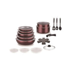 Batterie 18 Pièces - Aluminium - Revêtement Céramique - Prune