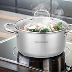 Marmite 28cm - Couvercle En Verre - Acier Inoxydable - Inox