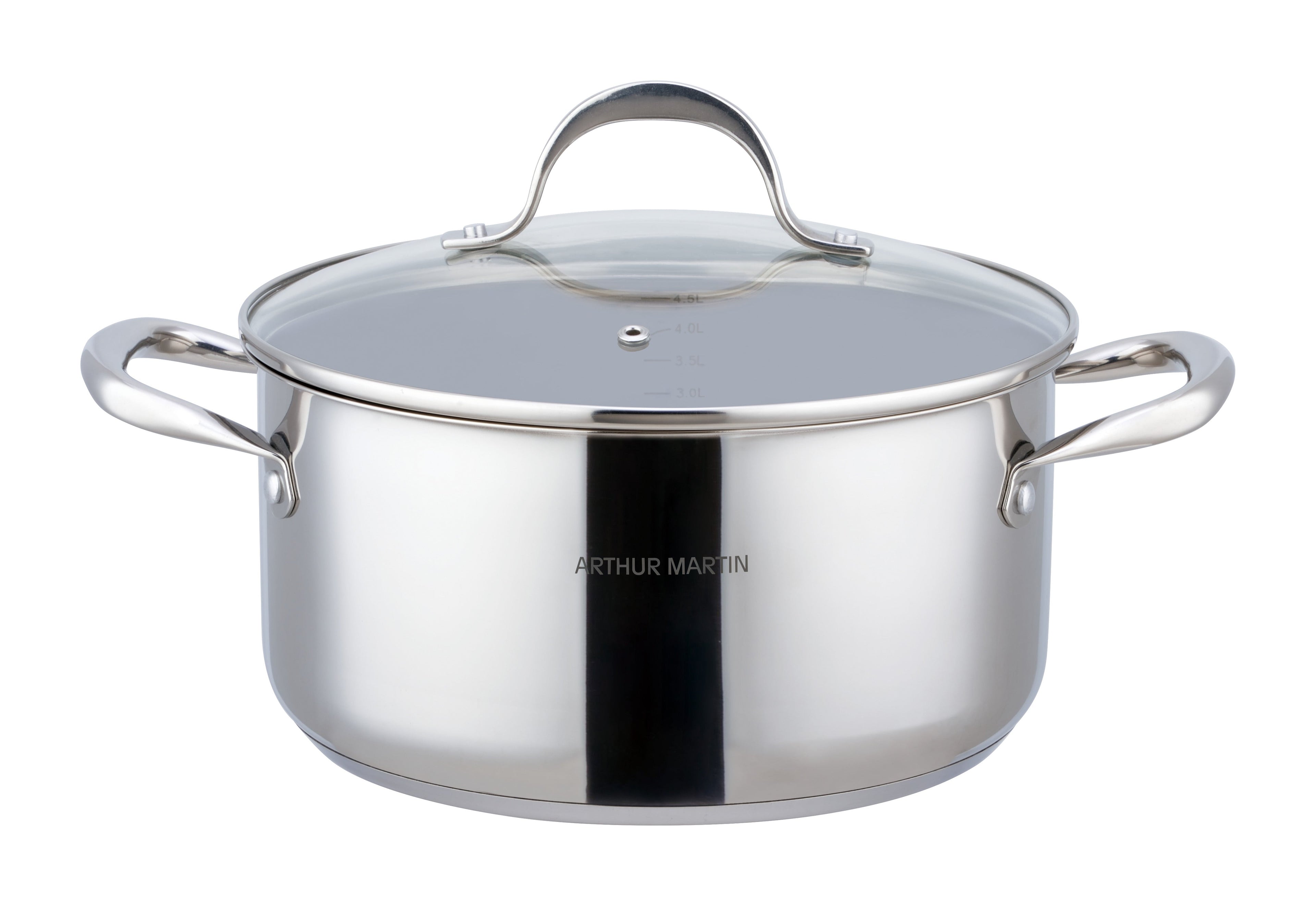 Marmite 28cm - Couvercle En Verre - Acier Inoxydable - Inox