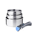 Set 3 Casseroles 16/18/20cm - Acier Inoxydable - Inox