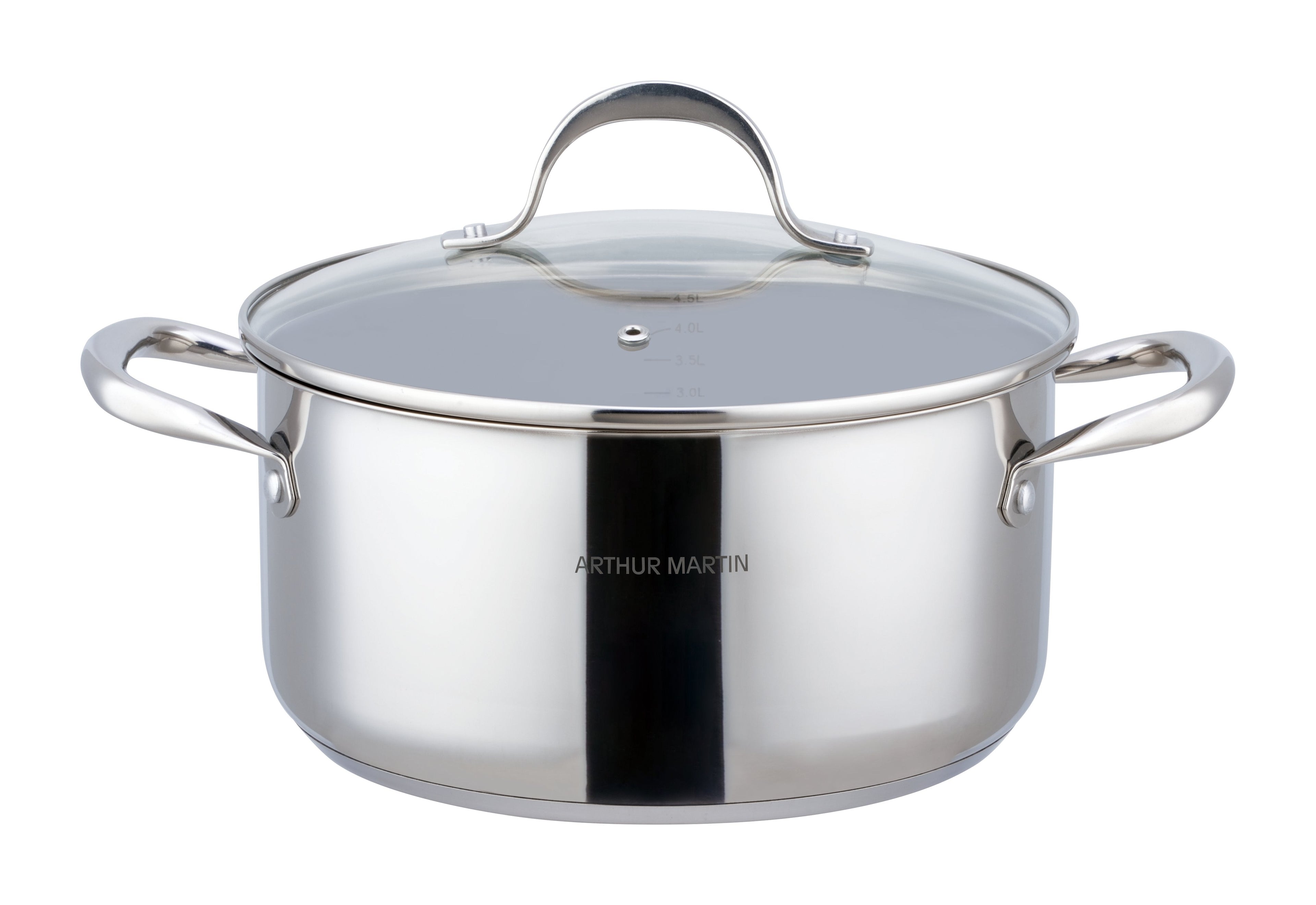 Marmite 24cm - Couvercle En Verre - Acier Inoxydable - Inox