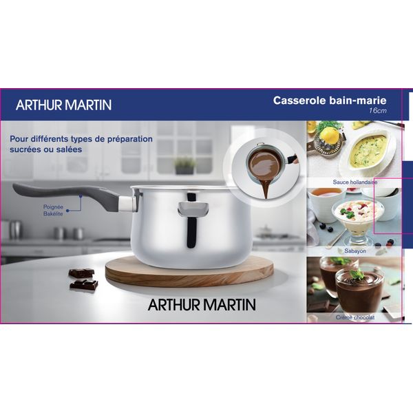 Casserole Bain Marie 16cm - Acier Inoxydable