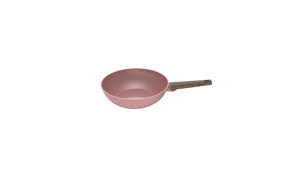 Wok 28cm - Aluminium Forgé - Revêtement Céramique - Rose