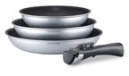 Set 3 Poêles 20/24/28cm - Aluminium - Anti-Adhésif - Silver