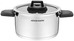 Set 3 Marmites 2/4/6L - Poignées Rabattables - Acier Inoxydable - Inox