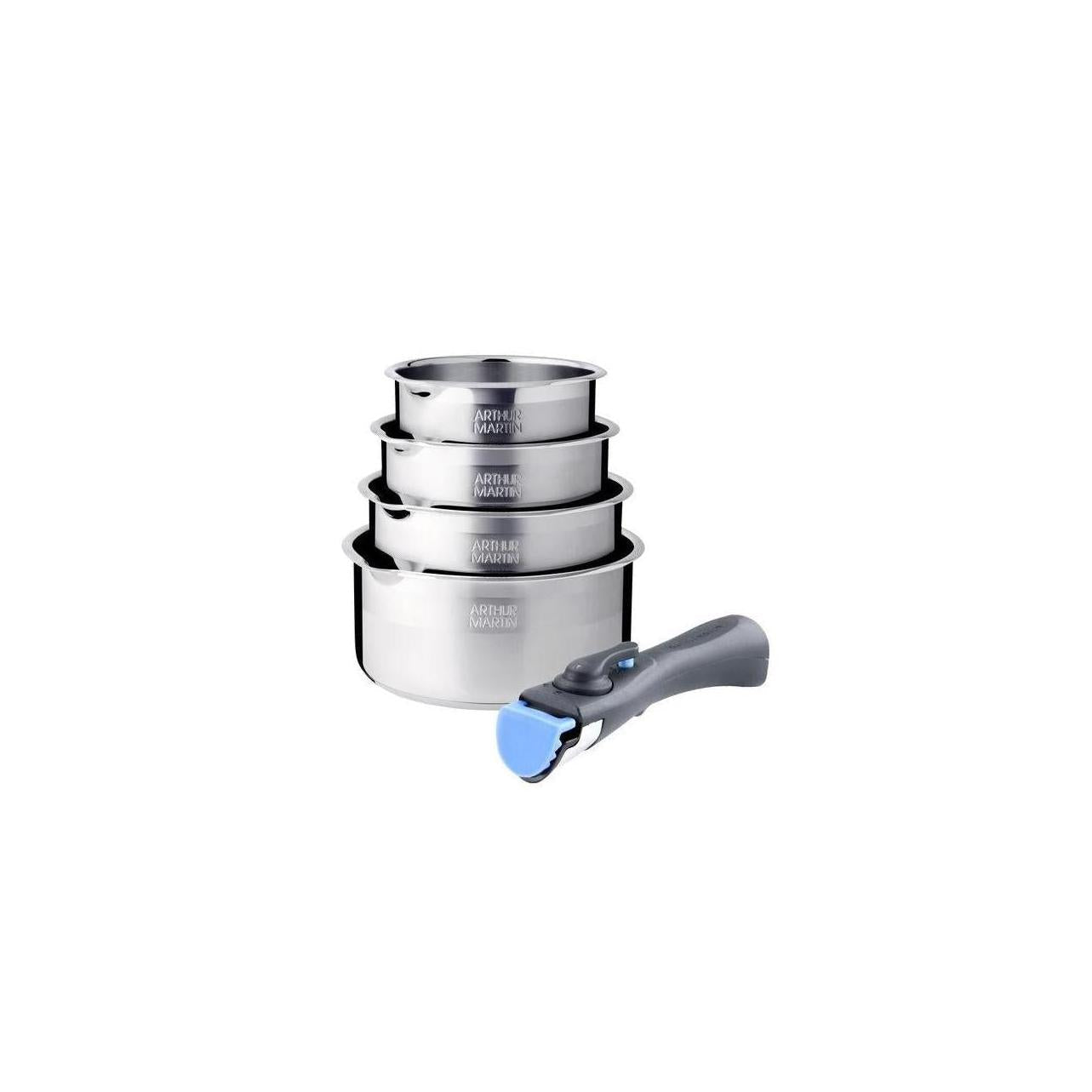 Set 4 Casseroles 14/16/18/20cm - Acier Inoxydable - Inox