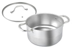 Marmite 28cm - Couvercle En Verre - Acier Inoxydable - Inox