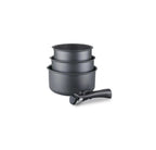 Set 3 Casseroles 16/18/20cm - Aluminium - Anti-Adhésif - Gris Mat