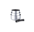 Set 3 Casseroles 16/18/20cm - Aluminium - Anti-Adhésif - Silver