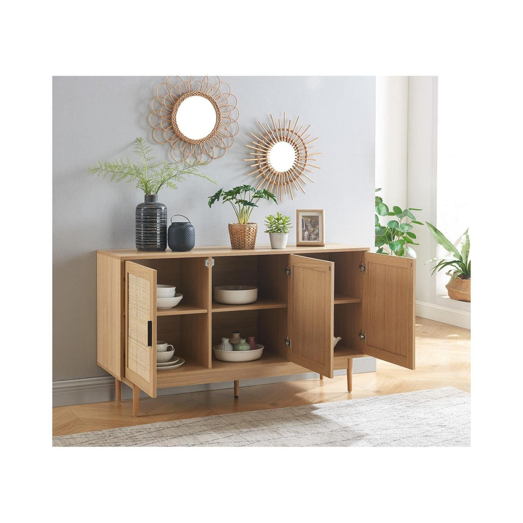Amana - Buffet - Effet Chêne Et Cannage Rotin