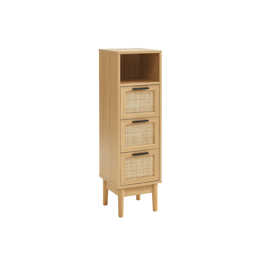Amana - Demi Colonne - Effet Chêne Et Cannage Rotin