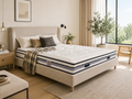 Chambourcy - Ensemble Matelas + Sommier - Blanc/Noir