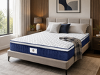 Chantilly - Ensemble Matelas + Sommier - Blanc/ Bleu