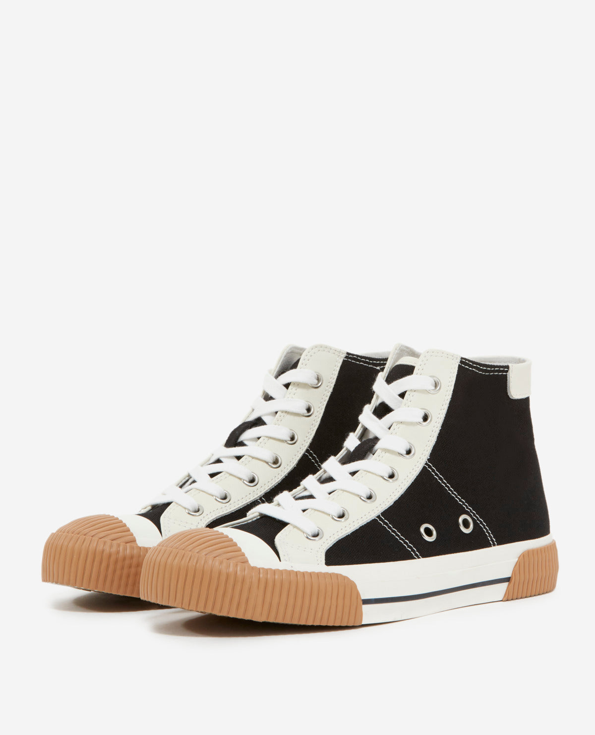 The Kooples - Baskets Montantes Noires Toile Lacées - Mixte