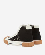 The Kooples - Baskets Montantes Noires Toile Lacées - Mixte