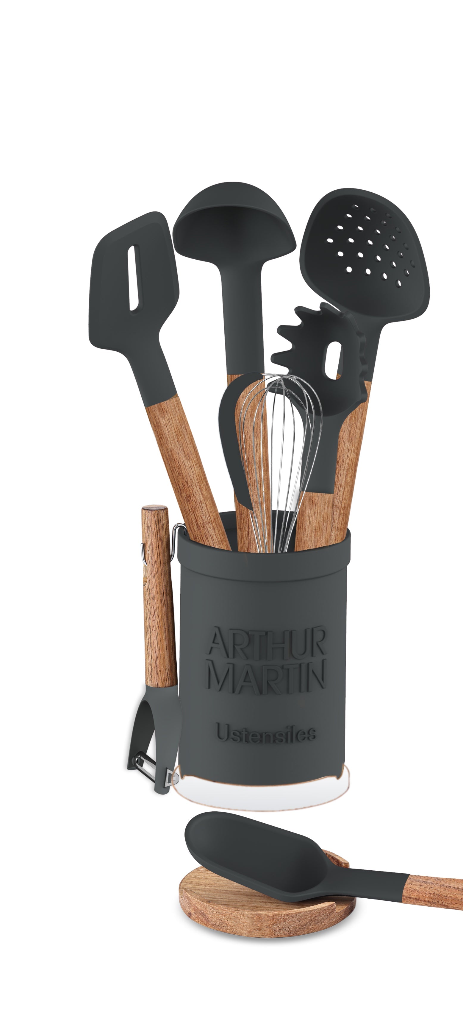 Set Ustensiles De Cuisine 9 Pièces - Gris