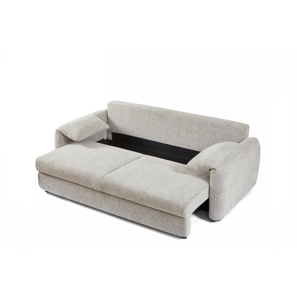 Angea - Canapé Droit Convertible 3 Places - Beige