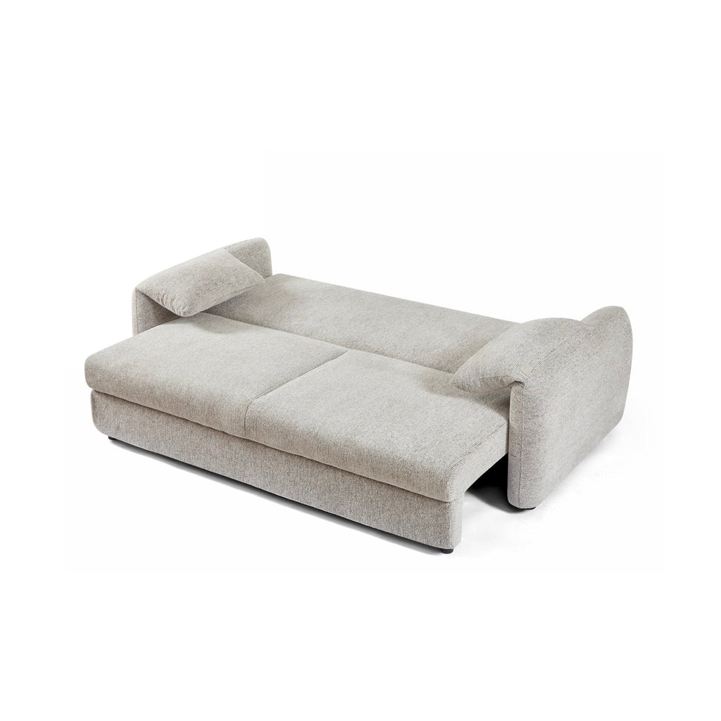 Angea - Canapé Droit Convertible 3 Places - Beige