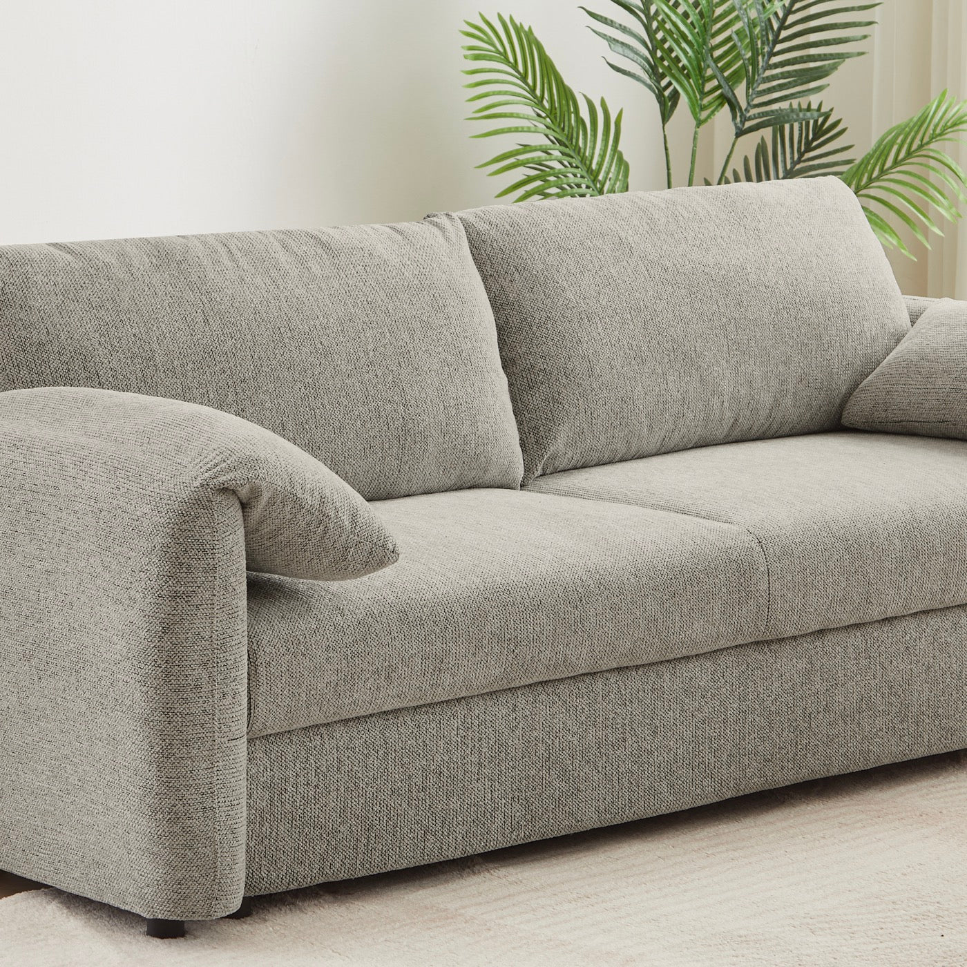 Angea - Canapé Droit Convertible 3 Places - Taupe