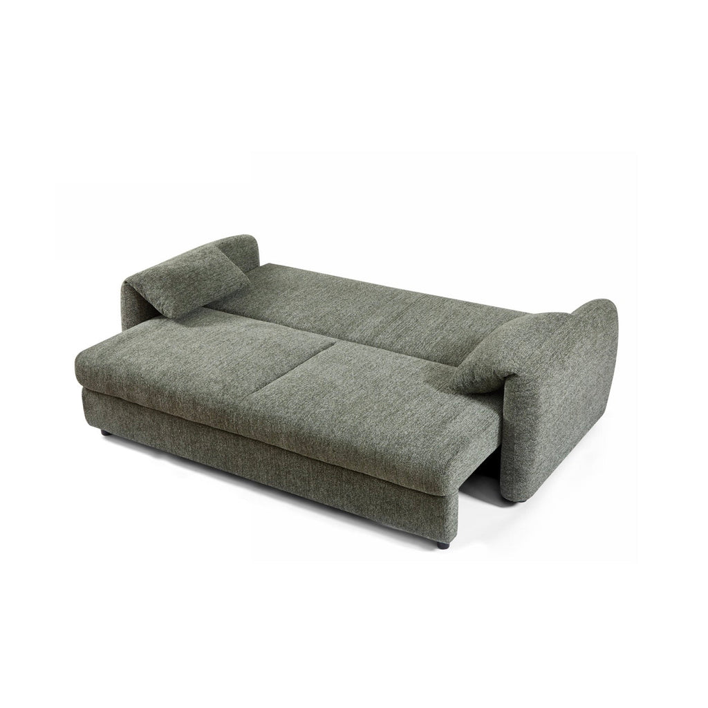 Angea - Canapé Droit Convertible 3 Places - Vert