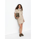 Robe Safari Courte Femme - Naturel Uni Clair