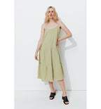 Robe Évasée en Gaze de Coton - Kaki Uni Clair