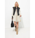 Robe Courte Brodée Femme - Naturel Uni Clair