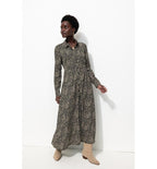 Robe-chemise Longue Imprimée - Noir Imprime