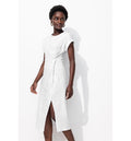 Robe Mi-longue en Jersey - Blanc Uni Clair