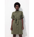 Robe-chemise Léopard Femme - Kaki Uni Fonce