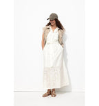 Longue Robe Broderie Anglaise - Naturel Uni Clair
